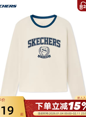 Skechers斯凯奇女子针织运动休闲长袖简约舒适T恤衫L325W005/029Y