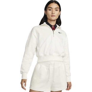nike耐克卫衣女秋冬新款运动休闲加绒半拉链高领套头衫DQ5768-133