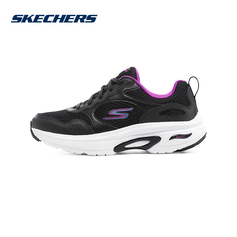 Skechers斯凯奇运动鞋女秋季新款时尚耐磨休闲鞋128952/BKPR