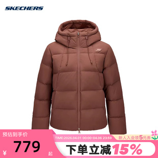 羽绒服夹克P425W052 05ZZ 防风保暖短款 Skechers斯凯奇女外套冬季