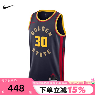 Nike耐克金州勇士库里球衣男速干透气无袖 422 运动T恤背心FQ4342