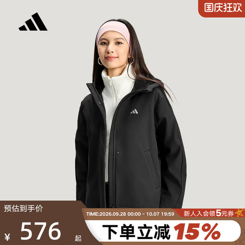adidas阿迪达斯加绒软壳连帽外套SOFTSHELL春秋女梭织夹克 KS2782