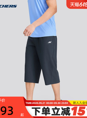 Skechers斯凯奇夏季男士运动七分裤宽松舒适休闲裤 P225M215/002Z