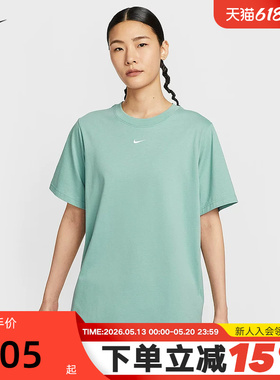 Nike耐克短袖女夏季宽松休闲刺绣LOGO小标棉质圆领T恤FD4150-017