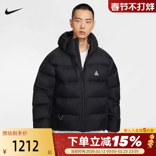 耐克ACG棉服男冬新款户外运动加厚保暖黑色连帽P棉外套FV8911-010