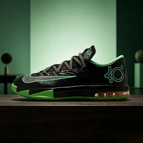 Nike耐克男鞋KD6杜兰特6代夜光黑绿低帮实战运动篮球鞋IH3582-001