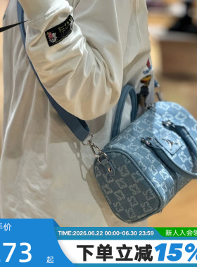 Jordan耐克单肩包男包女包满印花复古牛仔运动包手拎包IZ8440-412