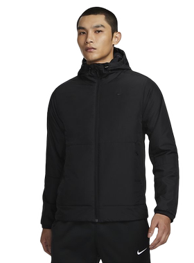 NIKE耐克棉服男冬季黑色外套连帽保暖休闲运动棉衣夹克FB7545-010