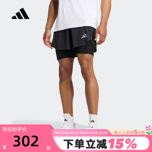 adidas阿迪达斯速干二合一跑步三分裤 KE2286 秋男清风梭织短裤