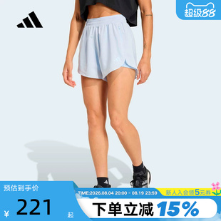 Adidas阿迪达斯女子2026夏季新款梭织速干二合一健身短裤 KE7395