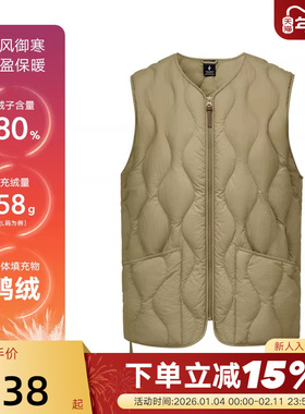 Skechers斯凯奇冬季男女防风保暖羽绒背心运动马甲 L425U007/03EN