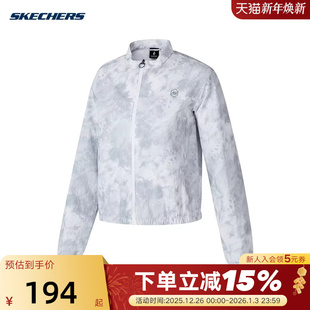 048N P324W002 SKECHERS斯凯奇秋女休闲时尚 潮流梭织外套