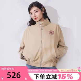 Converse匡威马年起飞系列巴恩风刺绣立领夹克女外套 X63 WCJ429