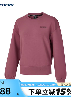 Skechers斯凯奇女春女款简约针织套头圆领卫衣P125W005/053E