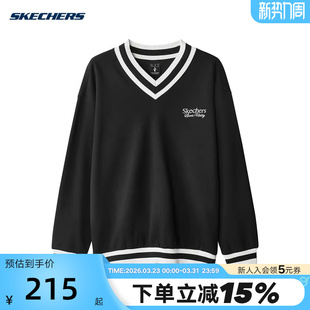 L324M028 V领上衣套头衫 0018 针织套头卫衣时尚 斯凯奇男士