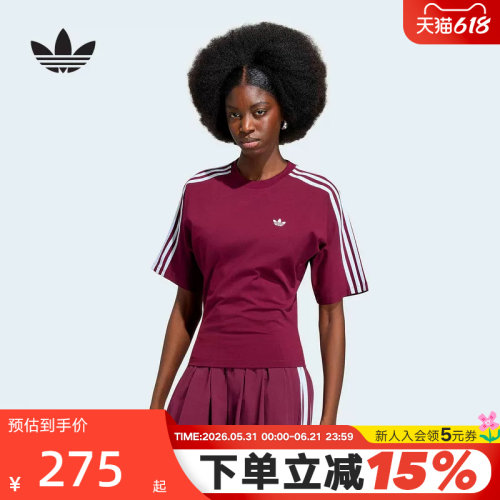adidas阿迪达斯三叶草上衣2026新款夏女休闲运动短袖T恤 KY5092
