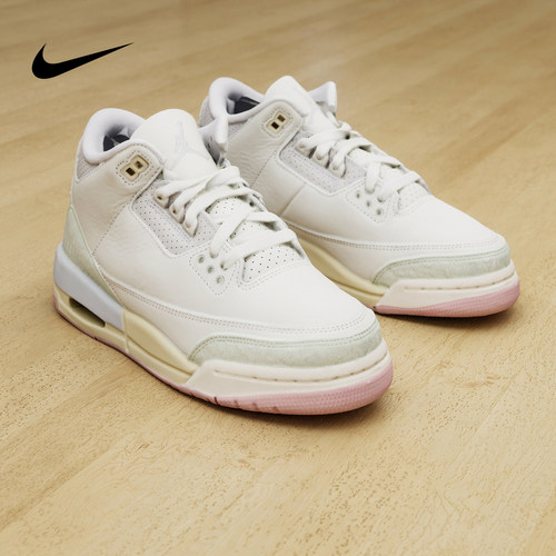 Nike耐克童鞋Air Jordan 3 AJ3白绿粉马卡龙低帮篮球鞋IF4758-100