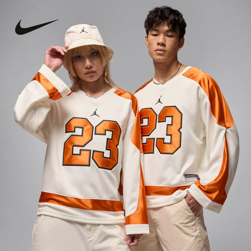 Nike耐克长袖T恤男春秋新款JORDAN 23印花球衣V领卫衣HV0110-133