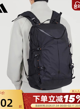 adidas阿迪达斯通勤电脑包秋中性格子布材质双肩背包 KT0843