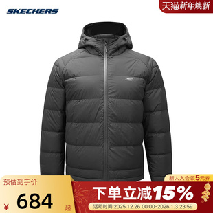 0018 保暖轻盈日常百搭羽绒外套P424M217 Skechers斯凯奇冬季 男士