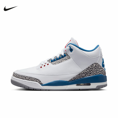 Nike耐克男鞋Air Jordan 3 白蓝AJ3 复刻运动鞋篮球鞋IF4396-104