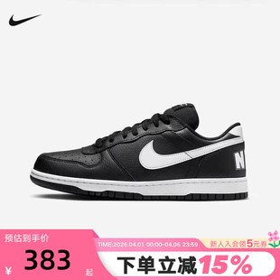 355152 耐克男鞋 016 轻便运动鞋 LOW黑白低帮复古休闲板鞋 BIG NIKE