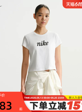 NIKE耐克女短袖夏季经典简约透气柔软轻盈棉质运动T恤IH7455-100