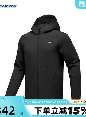 Skechers斯凯奇冬季时尚舒适夹克男子针织连帽外套 P425M063/0018