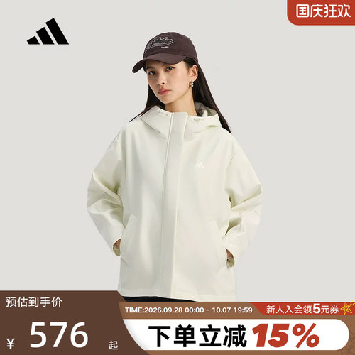 adidas阿迪达斯加绒软壳连帽外套SOFTSHELL春秋女梭织夹克 KS2783