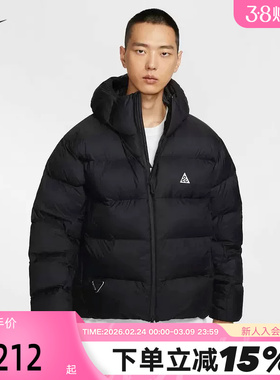耐克ACG棉服男冬新款户外运动加厚保暖黑色连帽P棉外套FV8911-010