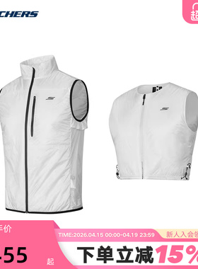 Skechers斯凯奇男运动跑步背心梭织马甲 P324M051/0019