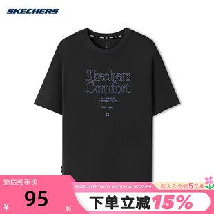 宽松休闲T恤衫 Skechers斯凯奇夏季 男士 运动短袖 0018 L325M005