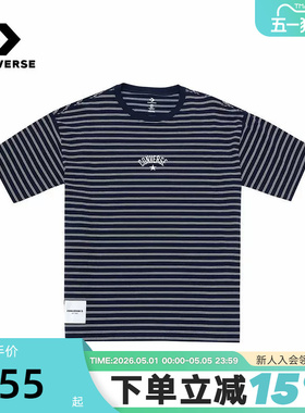 Converse匡威26夏季新款男女条纹运动短袖休闲百搭T恤 UCJ690-695