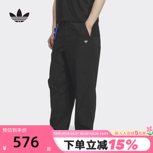adidas阿迪达斯三叶草黑色简约运动裤 KT3043 2026夏男梭织长裤