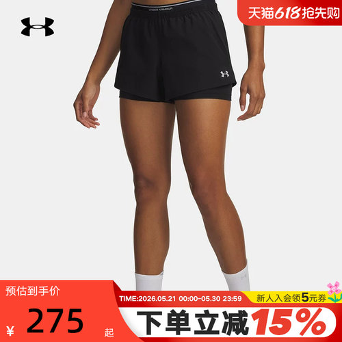 UA安德玛春季新款女子休闲运动跑步健身透气梭织短裤 6009967-008