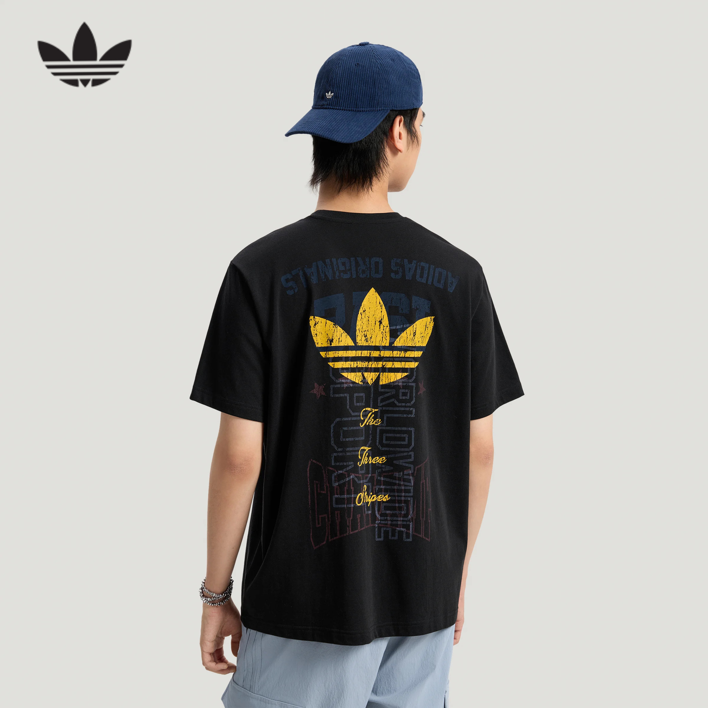 胜道体育 | 阿迪达斯三叶草后背大LOGO半袖oversize短袖T恤LE7353