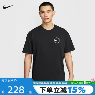 NIKE耐克短袖男夏季新款休闲印花圆领棉质半袖运动T恤HJ3407-010