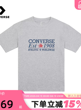 Converse匡威夏男子全棉短袖复古字母休闲T恤 MCH687-GHG