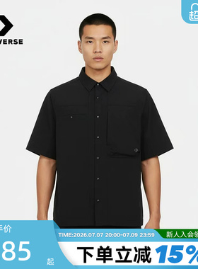 Converse匡威男翻领短袖时尚宽松潮流百搭休闲衬衫 MCJ756-GHM