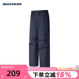 工装 Skechers斯凯奇闪穿裤 女士伞兵裤 运动休闲裤 P225W292 直筒裤