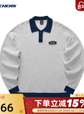 Skechers斯凯奇春季男女款时尚浅灰色毛织套头卫衣 L124U032/0248