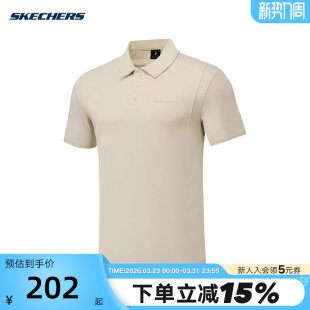 P225M052 POLO衫 04CH 休闲针织T恤男短袖 Skechers斯凯奇25夏新款