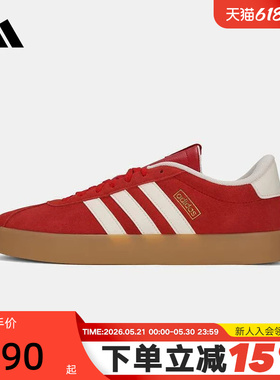adidas阿迪达斯T头鞋VL COURT 3.0红色德训鞋秋冬女休闲鞋 KI5079