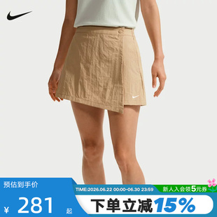 NIKE耐克女短裙夏季运动短裤防走光A字半身裙按扣裙裤IR1649-286