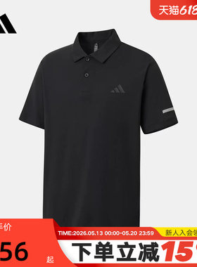 adidas阿迪达斯网球运动半袖T恤衬衫夏男黑色短袖POLO衫 KX2745