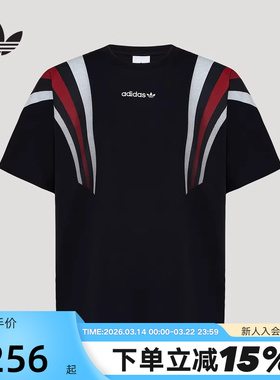 adidas阿迪达斯三叶草Santiago半截袖2026春男大号短袖T恤 KW2015