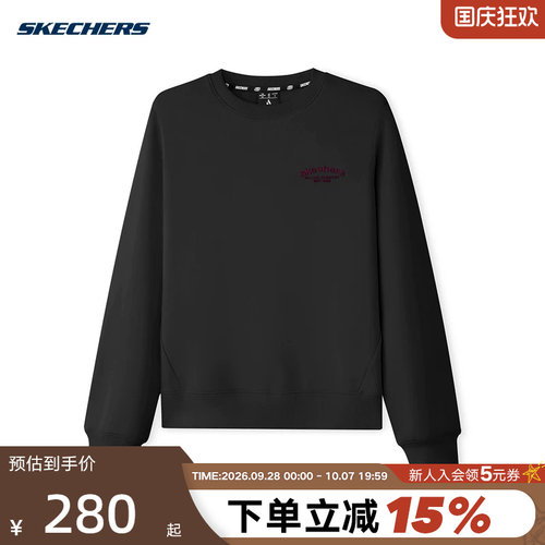 SKECHERS斯凯奇冬季女长袖舒适休闲宽松运动卫衣 L426W081-0018