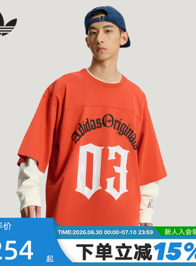 adidas阿迪达斯三叶草oversized中长半袖夏男足球风短袖T恤KR0407