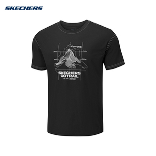 宽松百搭针织T恤衫 运动短袖 P226M119 男士 Skechers斯凯奇26夏季