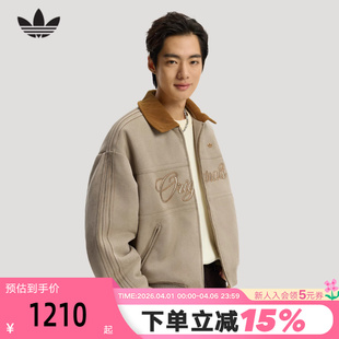 阿迪达斯三叶草马年新年款 夹克棉衣2026春棉服KT0674 小黑盒